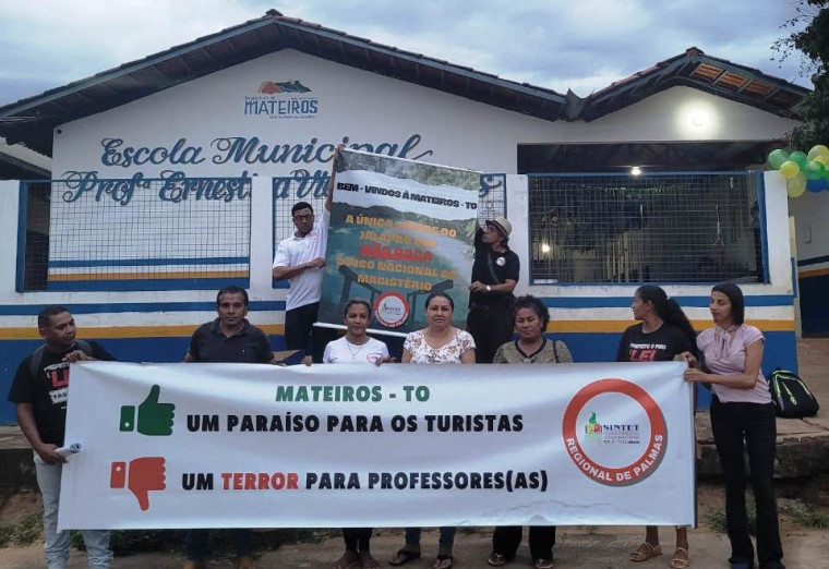 Protesto de professores no município de Mateiros, no Jalapão