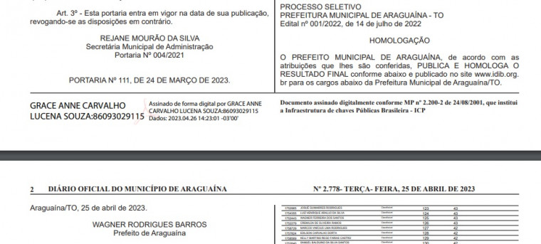 Homologação está no Diário Oficial do Municipal de terça-feira, 25.