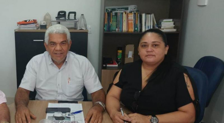 Presidente do STIMMMEI-TO, Luana Parente, e presidente da Força Sindical-TO, Carlos Augusto Melo de Oliveira