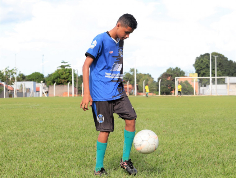 O aluno Bryan Barbosa dos Santos, de 14 anos foi um dos selecionados e vai receber apoio para novos testes em Goiânia