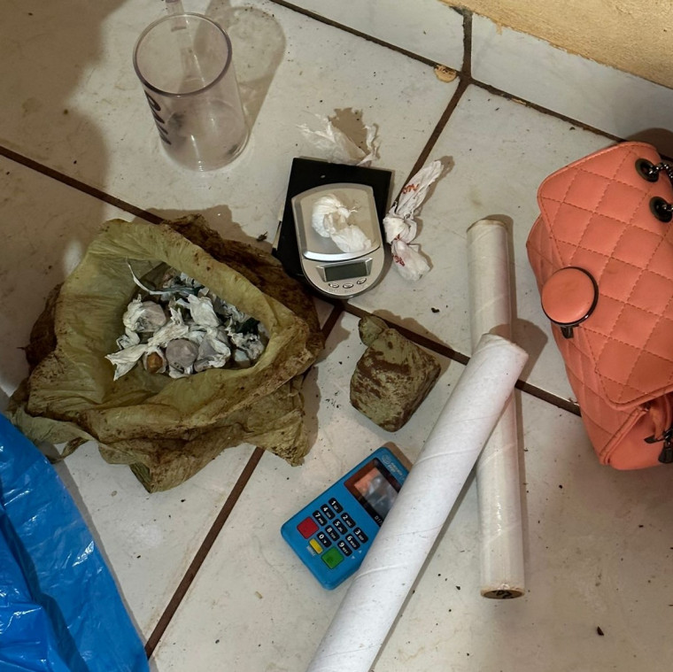 Drogas apreendidas durante operação da Denarc em Araguaína.