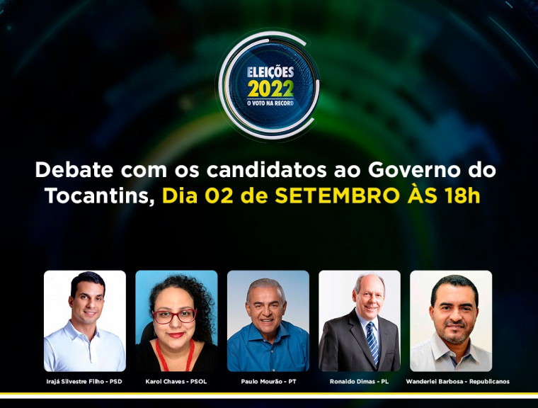Cinco dos oito candidatos a governador estarão no debate