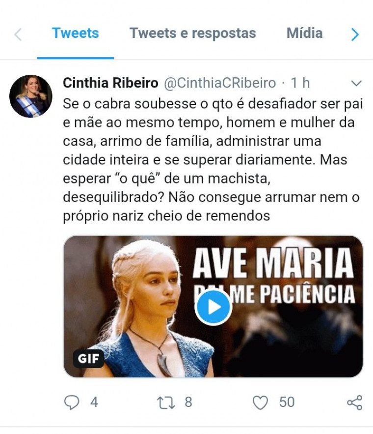 Resposta da Prefeita Cinthia Ribeiro ao ex-senador Ataídes