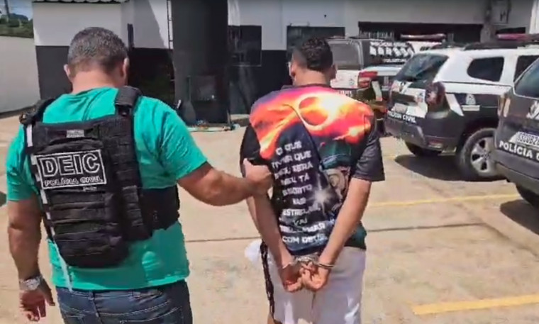 Momento da prisão do acusado do homicídio