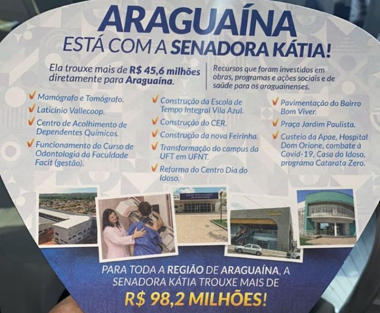 Material de campanha distribuído pela candidata à reeleição Kátia Abreu.