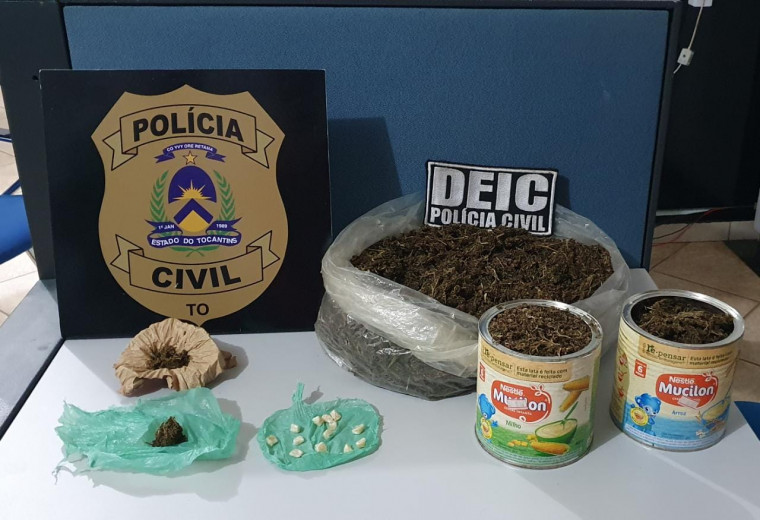 Drogas apreendidas pela Polícia Civil em Recursolândia