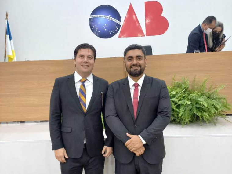 Davi Morais, presidente da OAB Araguaína, e Gedeon Pitaluga, presidente da OAB-TO