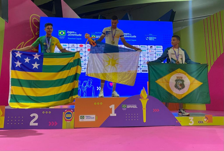 Medalha de ouro para Josué Teixeira Feitosa Júnior (TO), prata Carlos Henrique de Oliveira Gonzaga (GO), e o bronze para Yago Gabriel da Silva Pereira (CE)