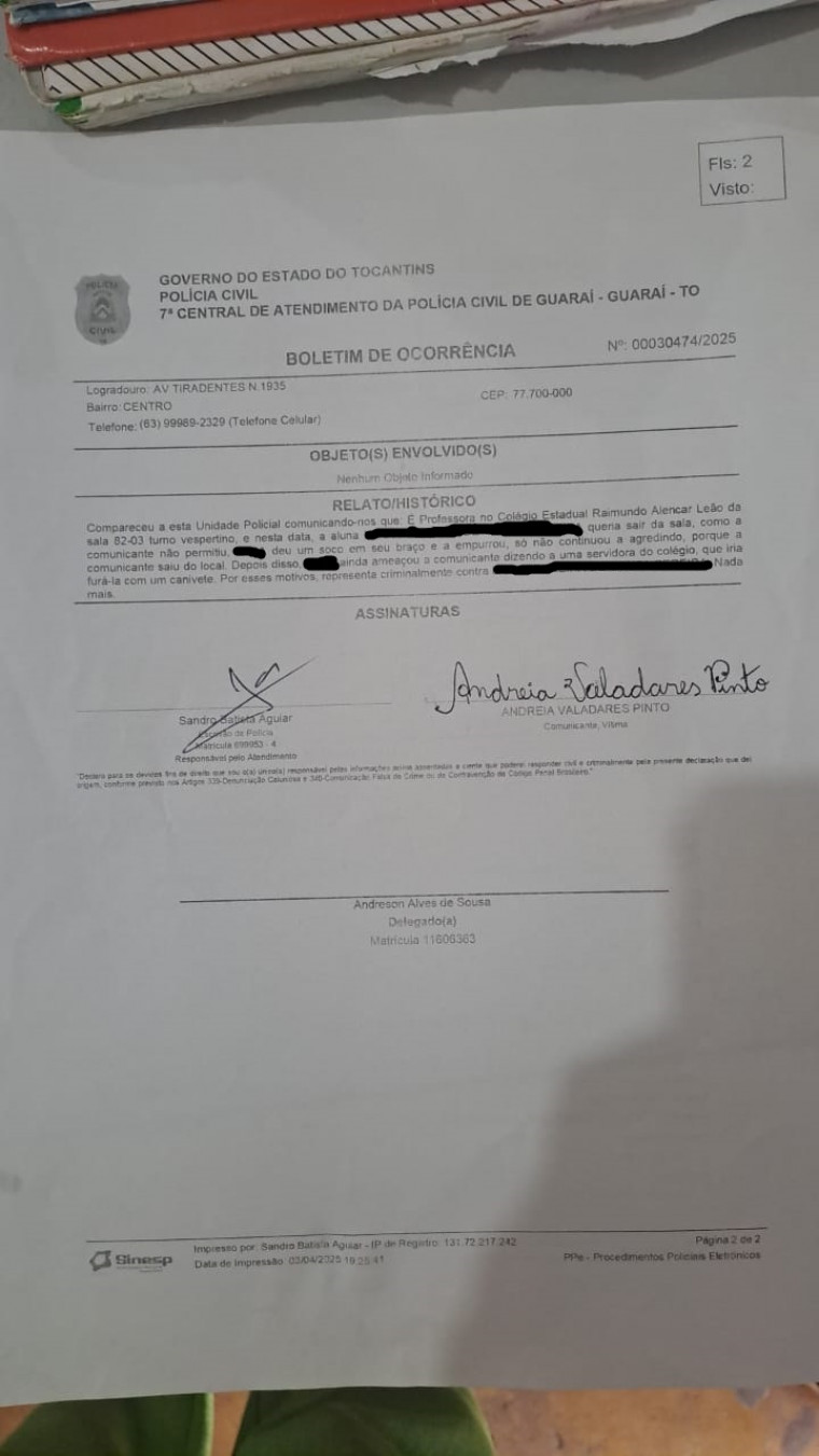 Boletim de Ocorrência