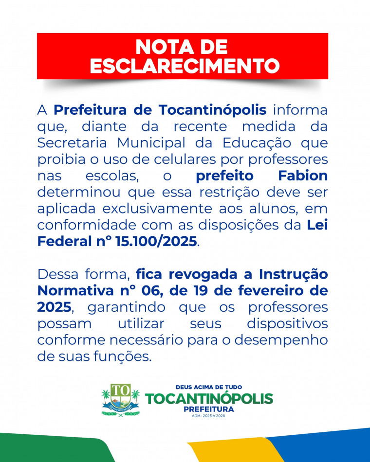 Instrução Normativa foi revogada pelo Prefeito