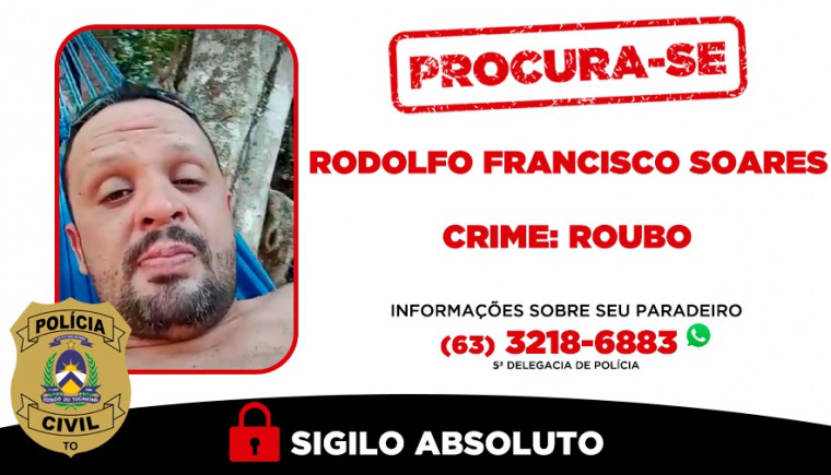 Rodolfo Francisco Soares é apontado como autor de um roubo ocorrido em março em um supermercado.