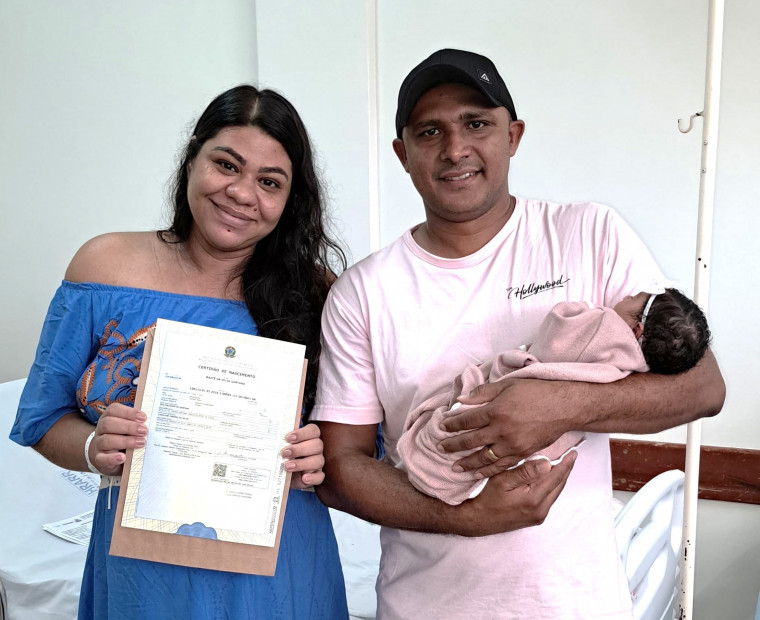 A pequena Maitê já saiu do Hospital Regional de Arraias na quarta-feira (6) registrada civilmente