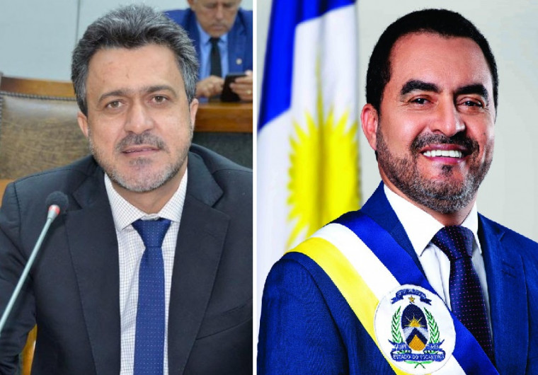 Autor do projeto, deputado Luciano Oliveira, e governador Wanderlei Barbosa