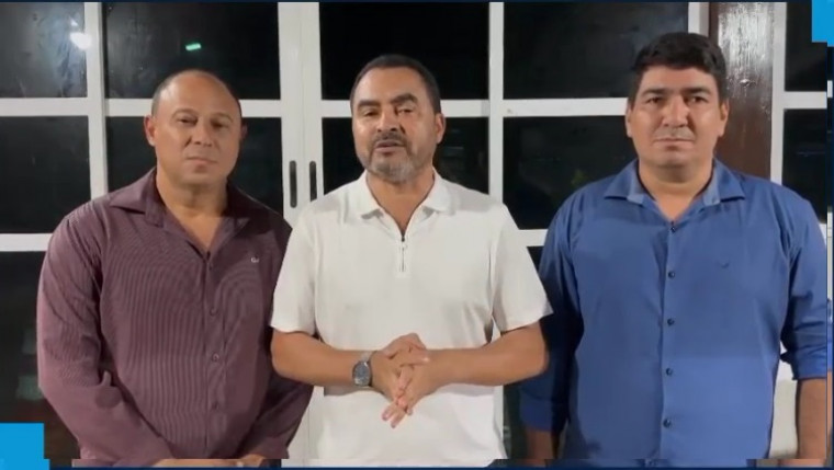 Governador Wanderlei ao lado do vereador Adriano Santiago e do presidente municipal do Republicanos