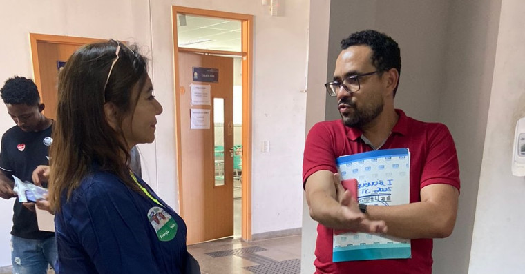 Chapa tem o candidato a reitor George França e da candidata a vice-reitora, Marli Vieira.