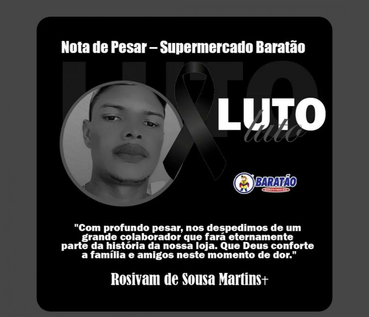 Vítima trabalhava em um dos supermercado do Grupo Baratão